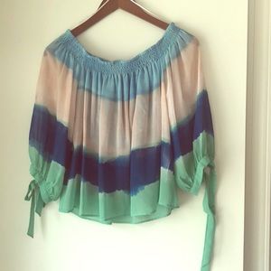 ZARA watercolor off the shoulder top